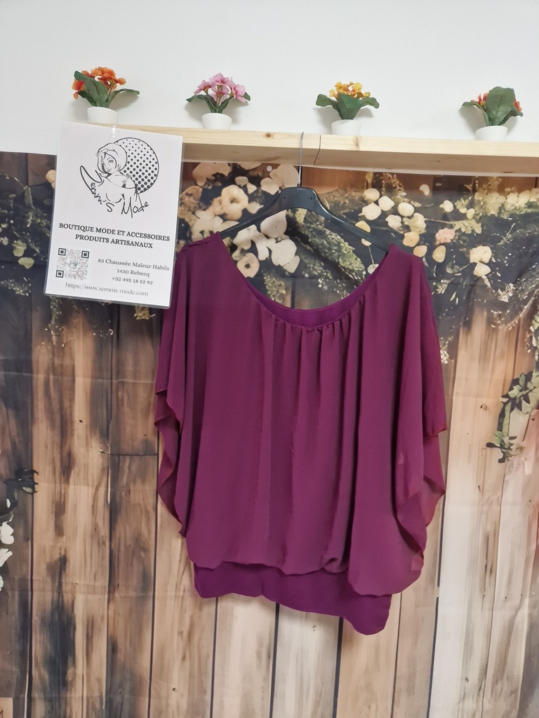 Blouse voile Kenya T2 mauve