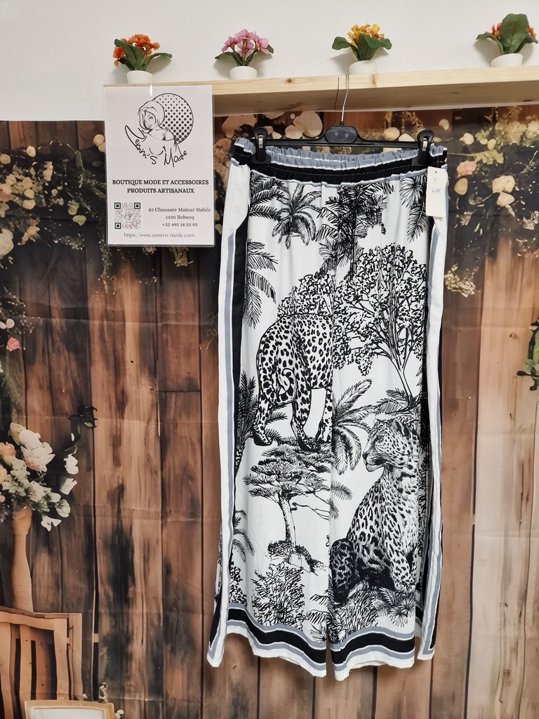 Pantalon "GiLa" à motifs guépard noir