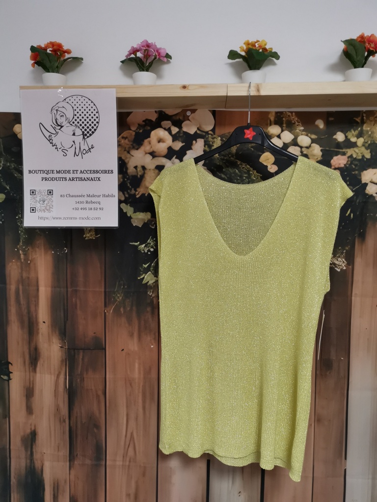 Top lurex "Avia" manches jaune PT