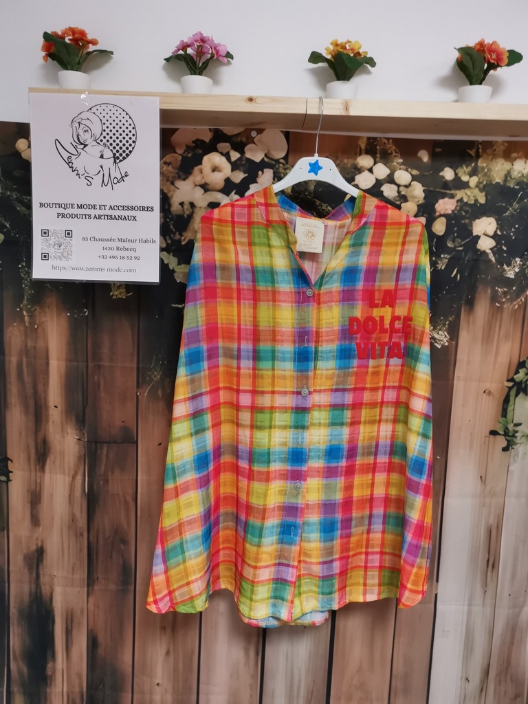 Blouse "dolce vita" carreaux  
