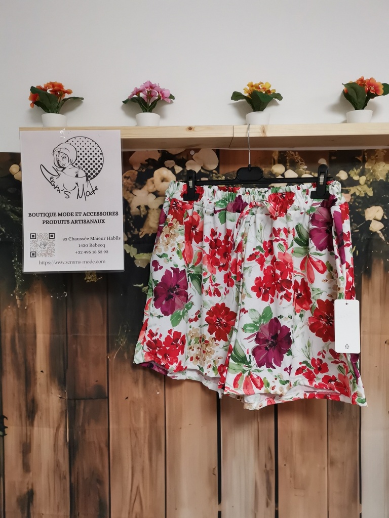 Short "Colette" corail/mauve
