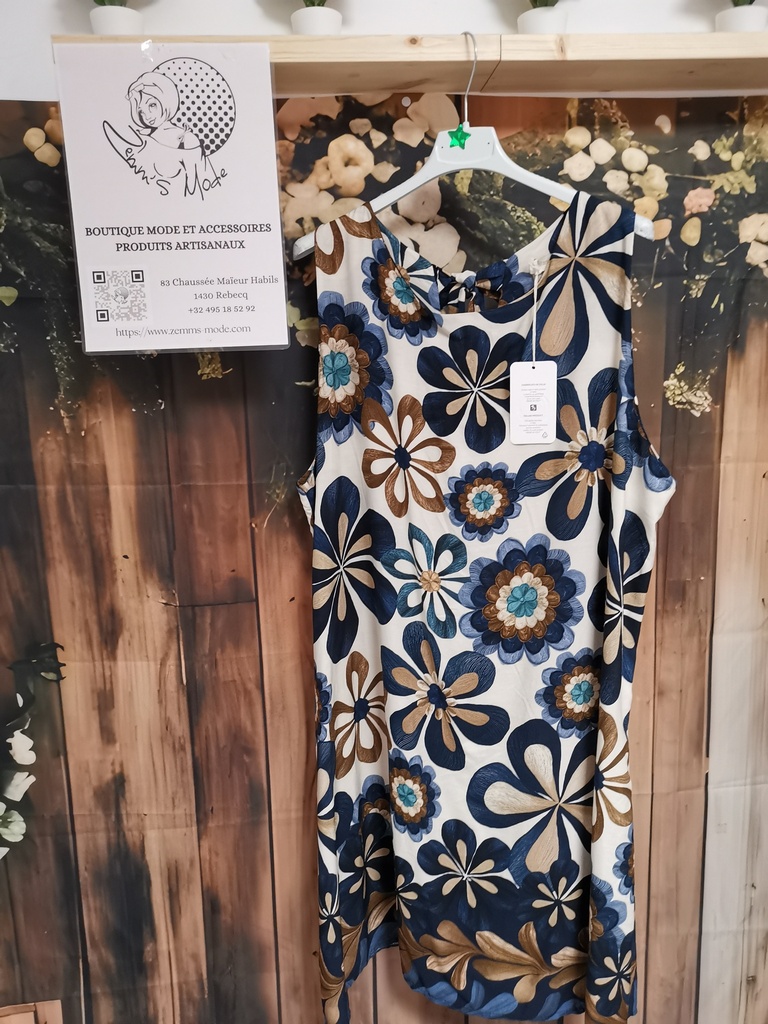 Robe "Mayara" bleu-chocolat