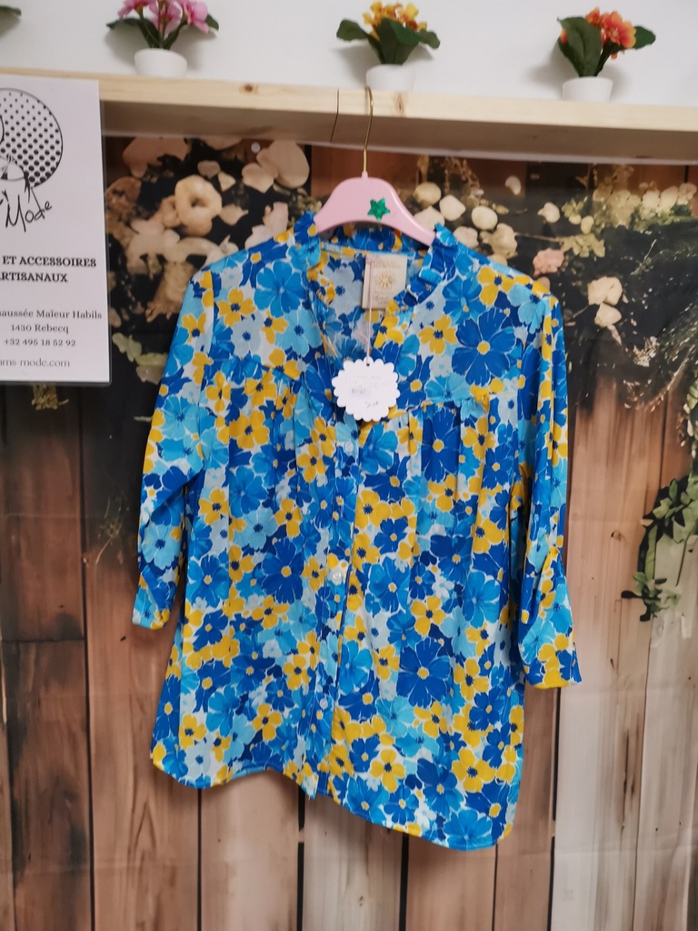 Chemise "DINA" bleue-jaune