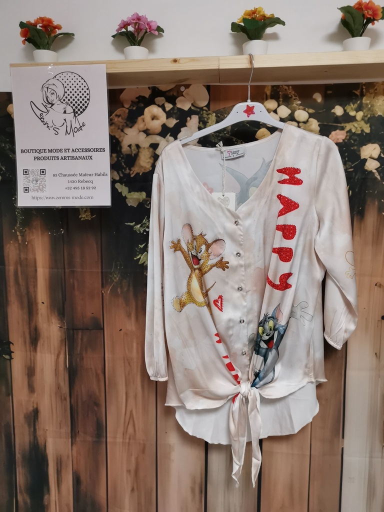 Chemisier Tom&Jerry strass