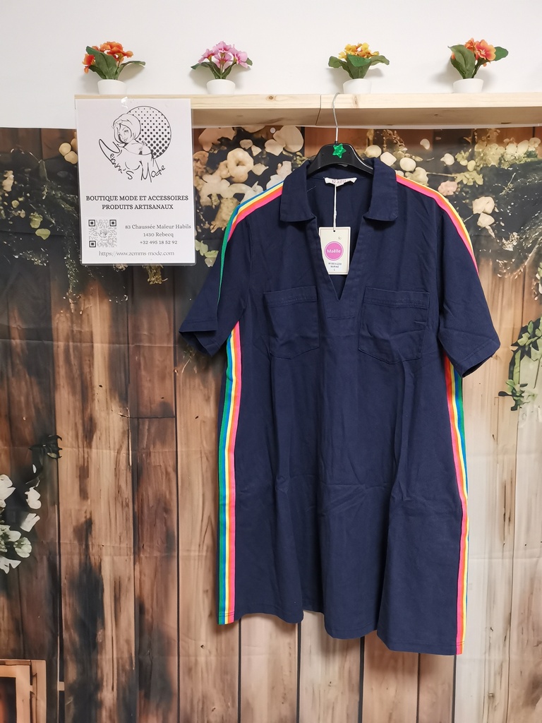 Robe "Aissé" en coton marine