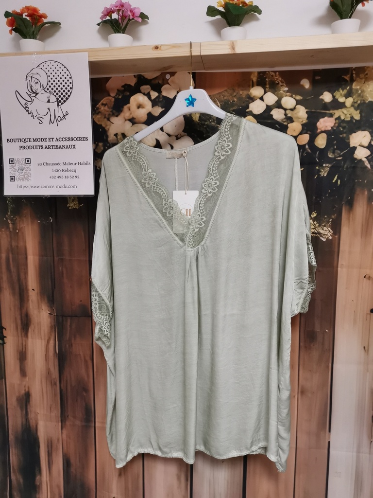 Blouse Satine kaki