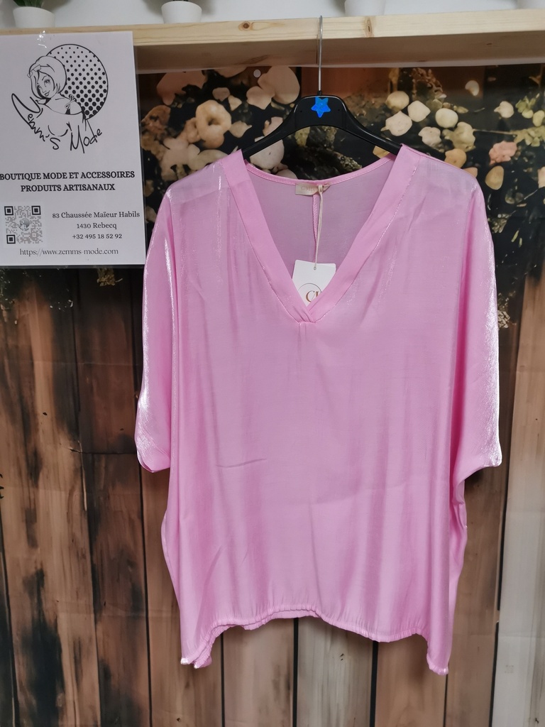 Blouse Marion brillante rose