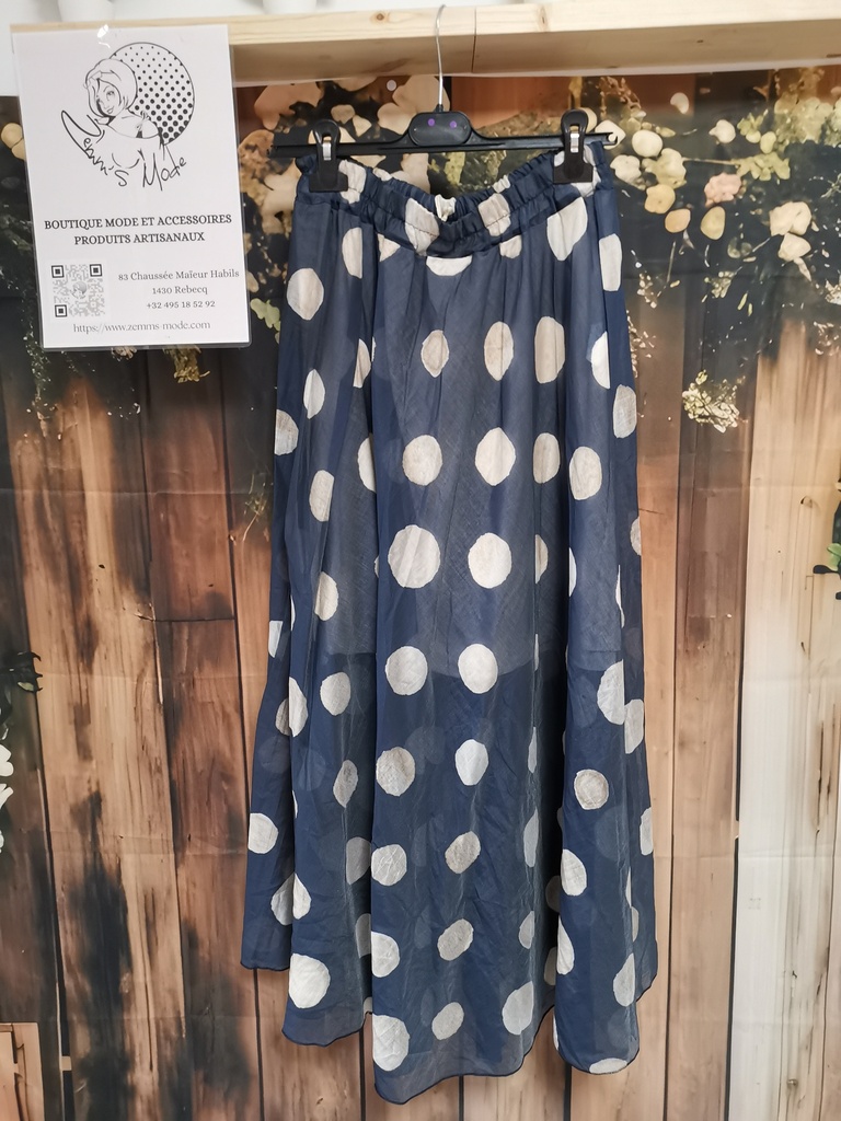 Jupe pois bleue