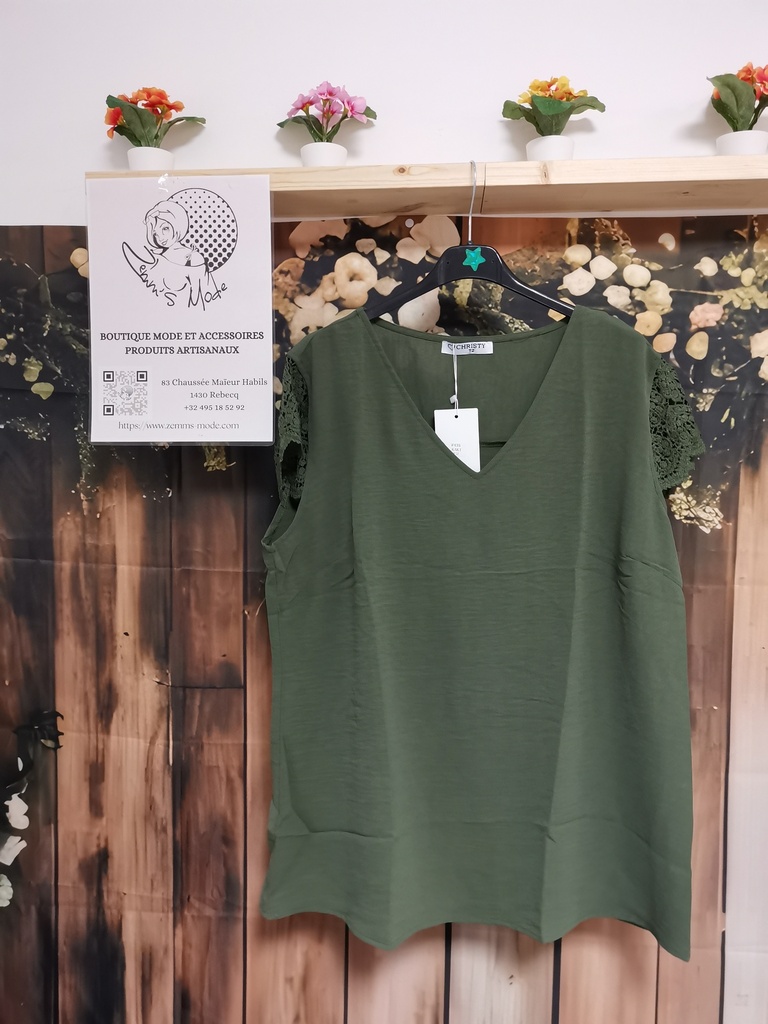 Blouse kaki unie "Awa"