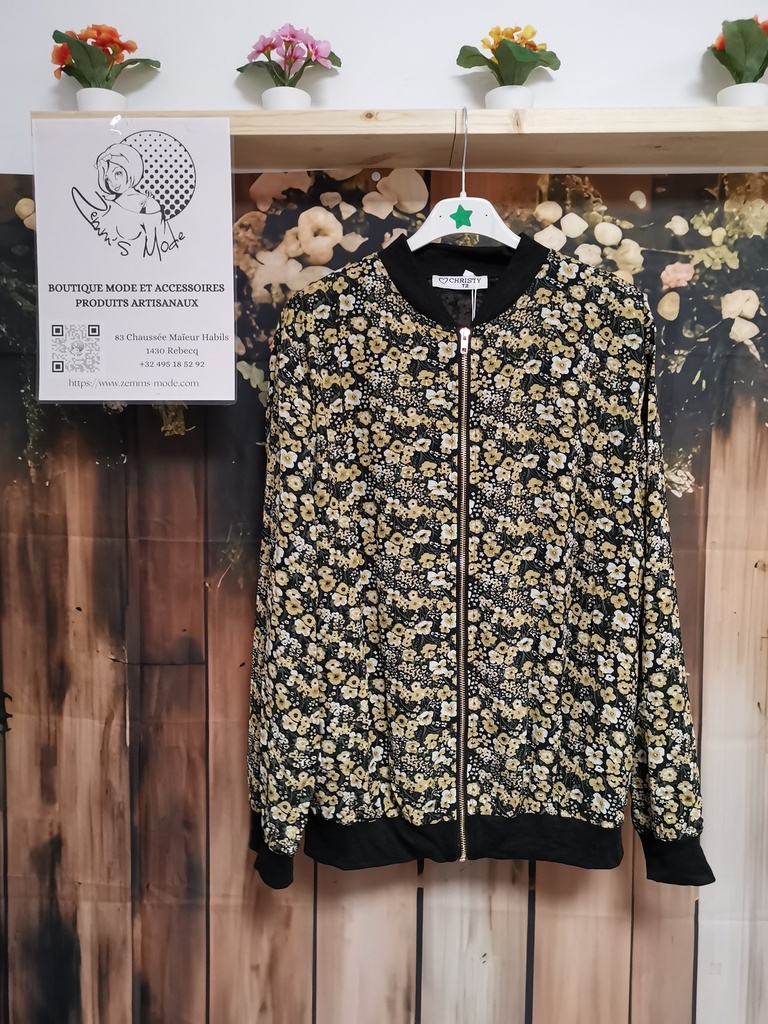 Bombers noir fleuri (Taille 3)