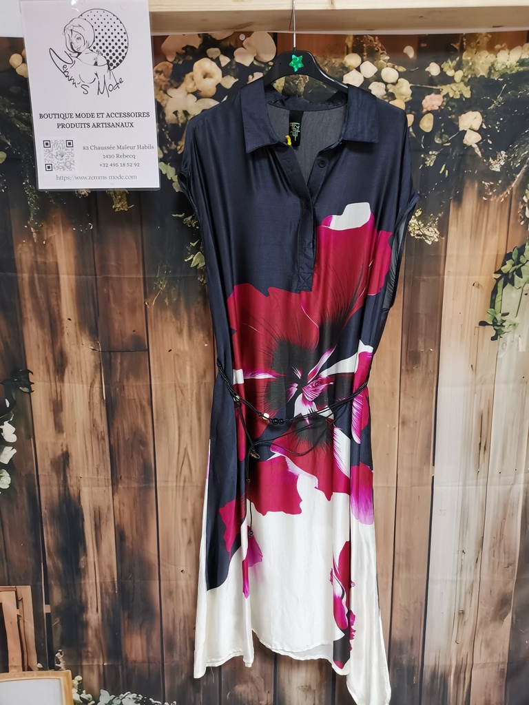 Robe Lisa magenta-bleue