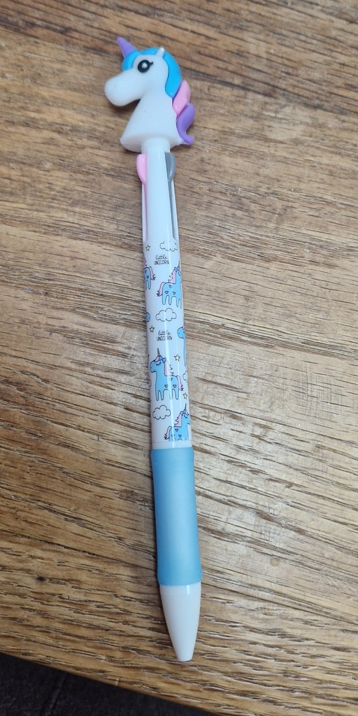 Stylo bille 3 couleurs Licorne - Bleu