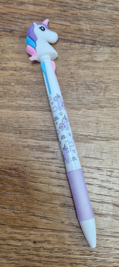 Stylo bille 3 couleurs Licorne - Mauve
