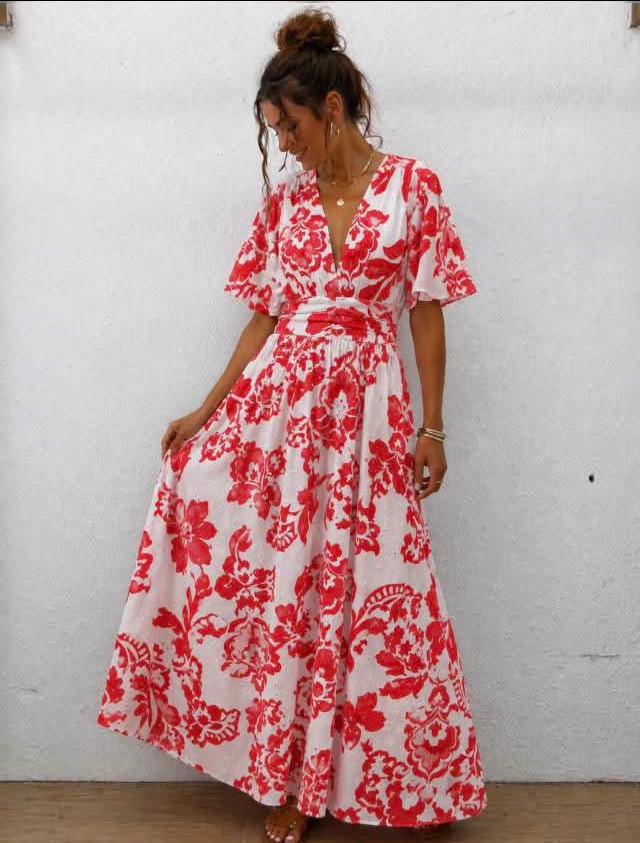 Robe "Virgie" 4XL rouge