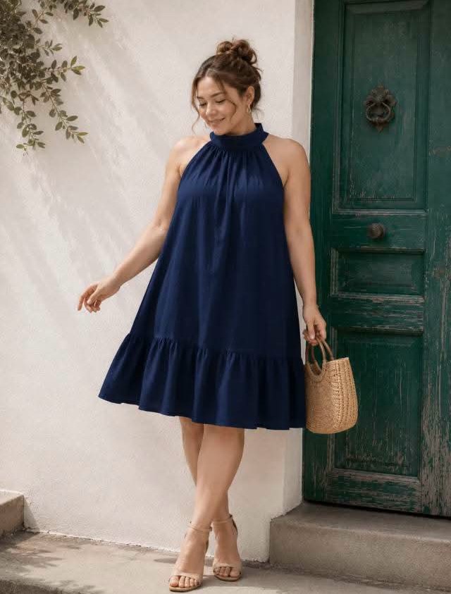 Robe Margot noeud cou marine