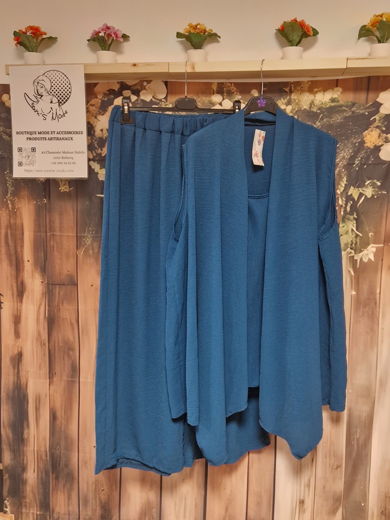 Ensemble 3 pièces "Emy" Bleu canard