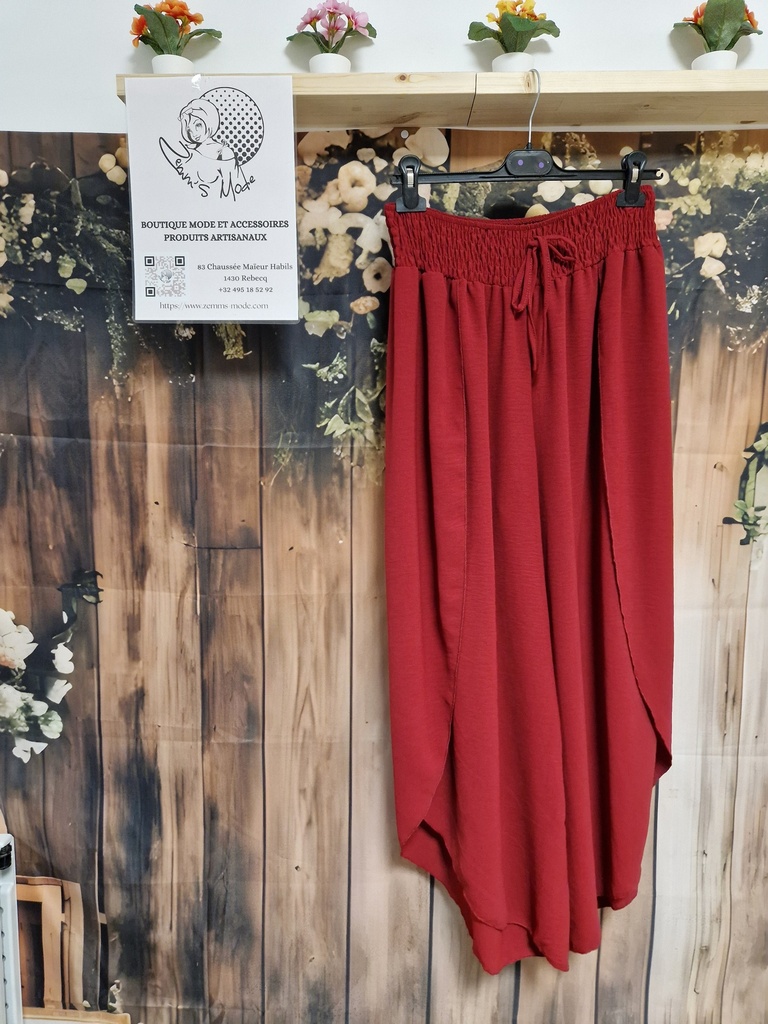 Pantalon porte-feuille "Mimi" bordeaux