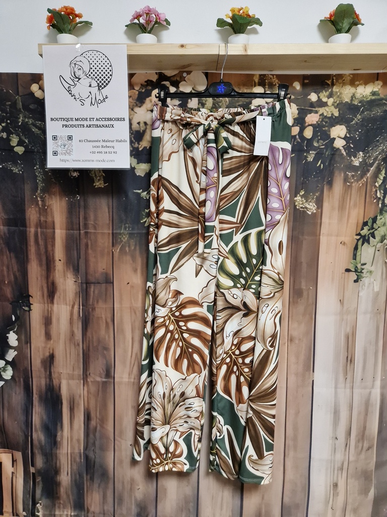 Pantalon "Monstera" kaki