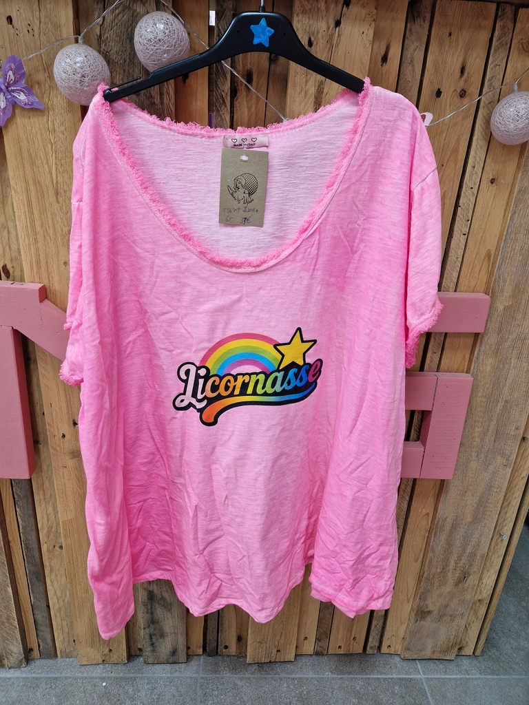 T-shirt "Lasemia" GT Rose fluo "Licornasse"