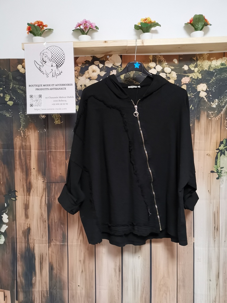 Veste "LIA" noire coton