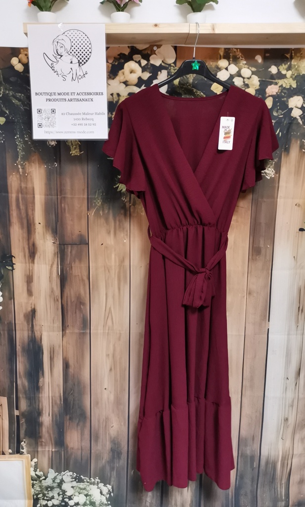 Robe "Cerise" bordeaux (T36-46)