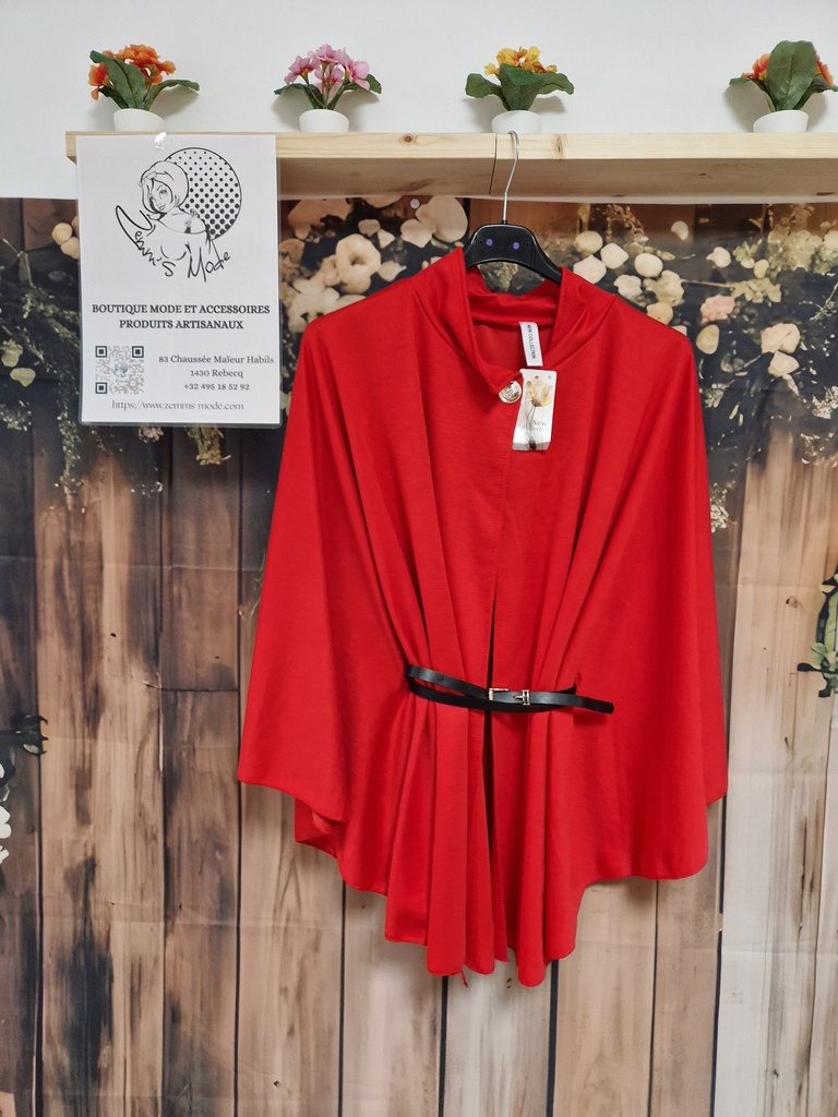 Cape "Isa" oversize Rouge