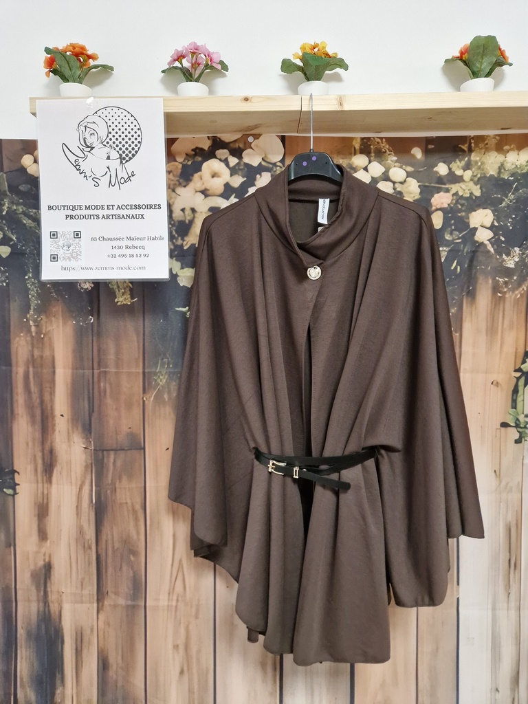 Cape "Isa" oversize Chocolat