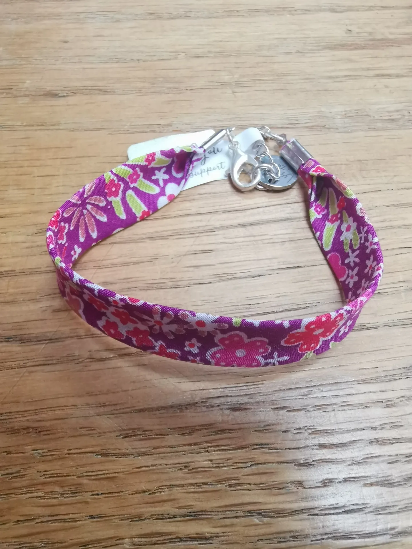Bracelet Liberty argenté - Kayoko - Fuchsia