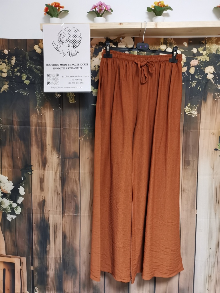 Pantalon aventurine fluide rouille