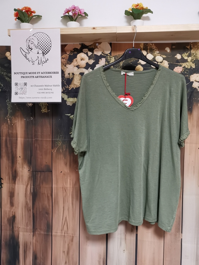 Blouse "Kao" vert sauge
