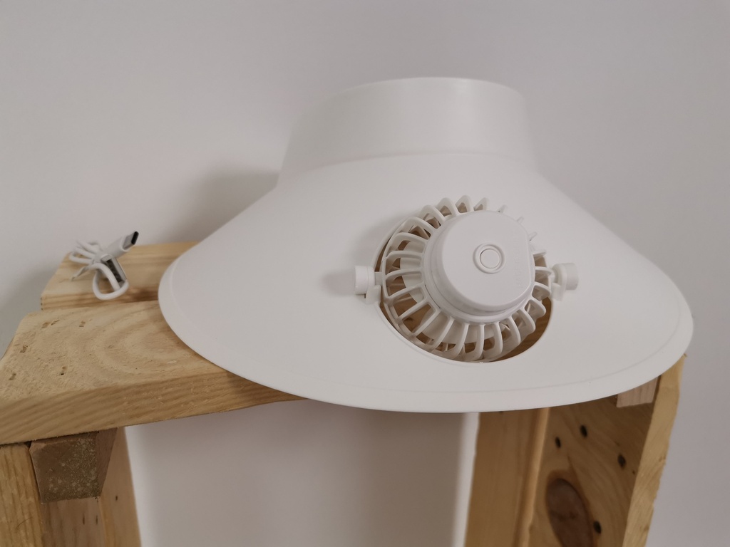 Casquette ventilateur blanche