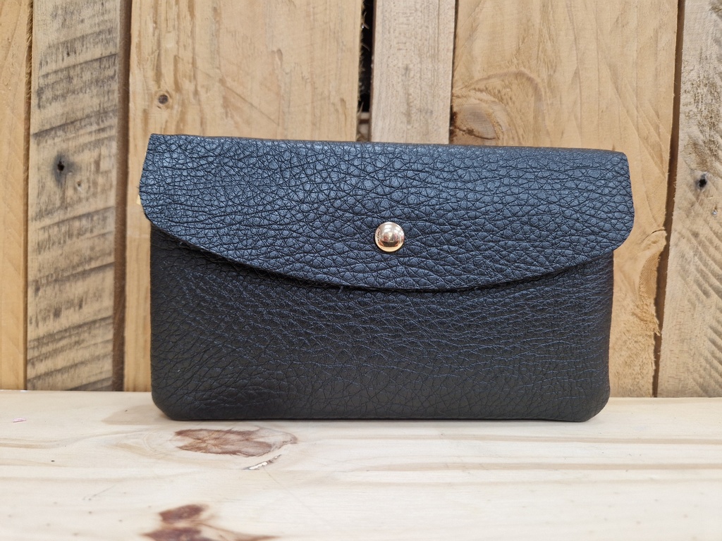 Pochette double ouverture "Dalhia" noire