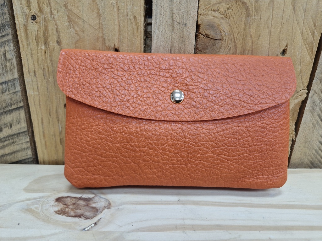 Pochette double ouverture "Dalhia" camel