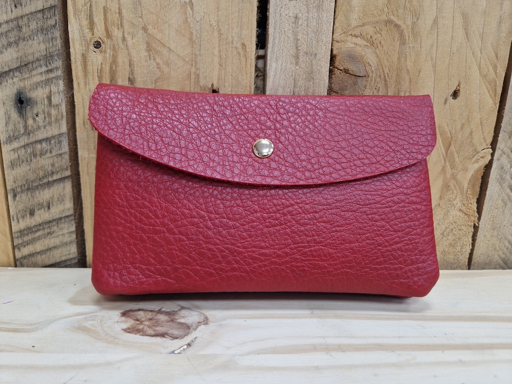 Pochette double ouverture "Dalhia" bordeaux