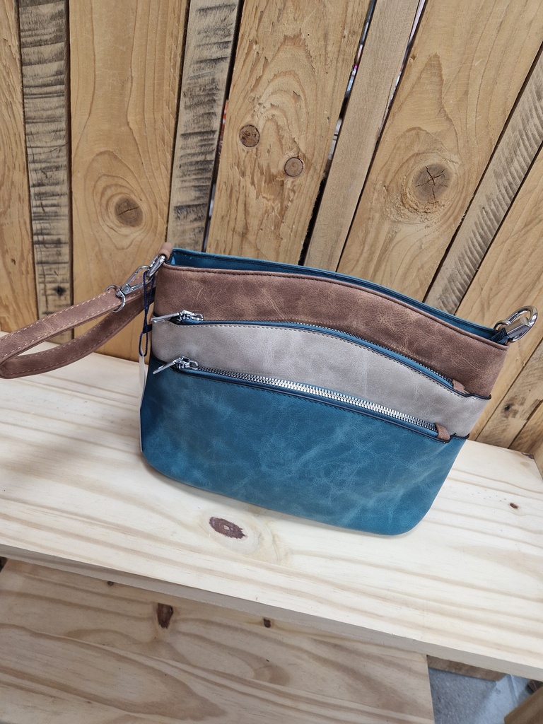 Sac "Timour" turquoise/brun