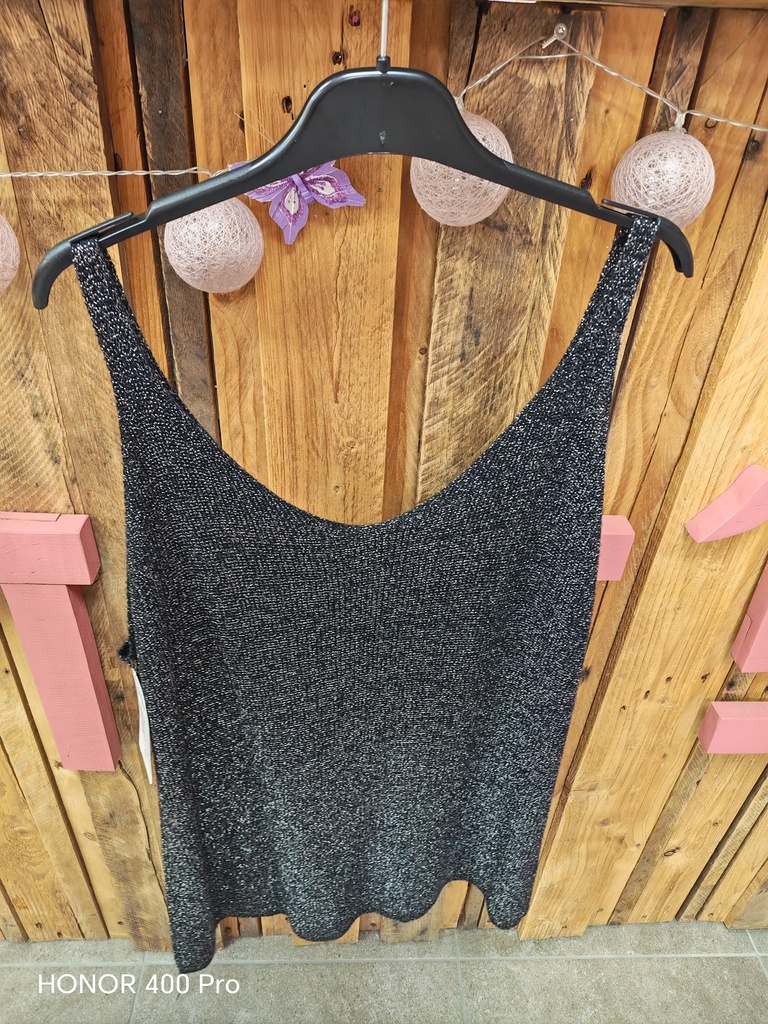 Top lurex "Avia" fines bretelles noir GT (TU max. 52)