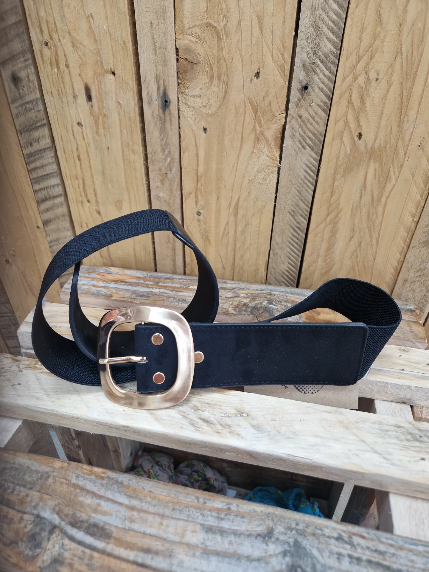 Ceinture bord effet daim noire