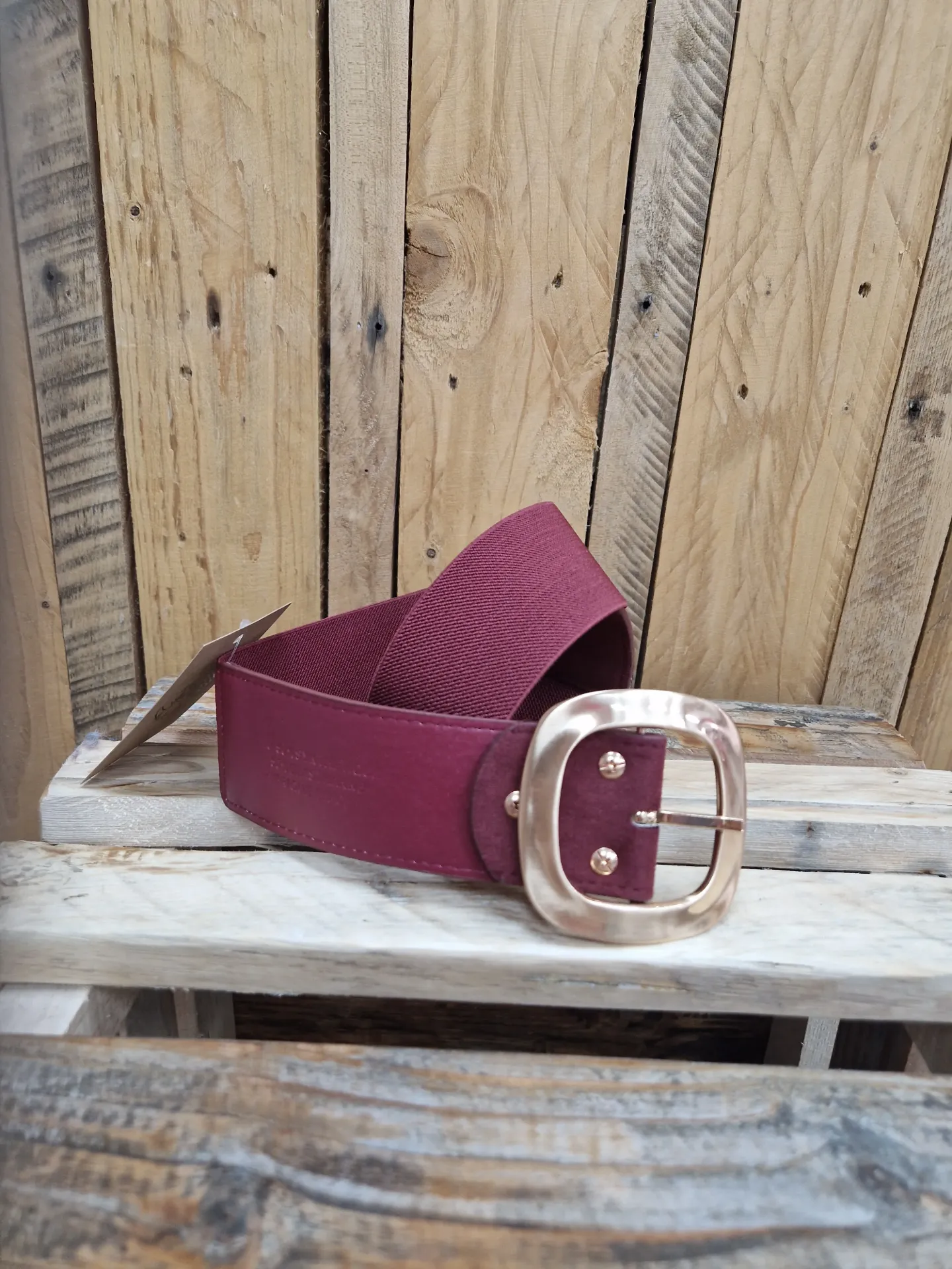 Ceinture bord effet daim bordeaux