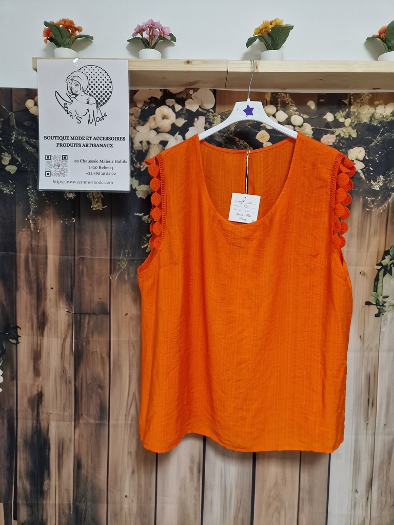 Blouse "Canelle" orange (TU 42 à 48)