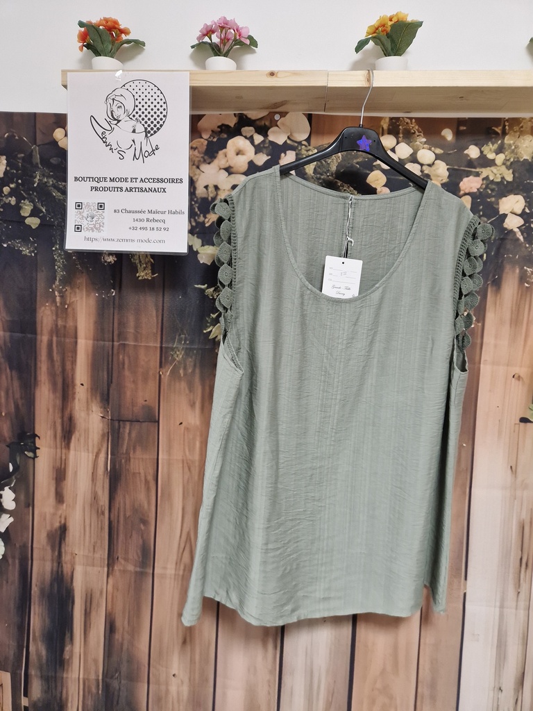 Blouse "Canelle" vert sauge (TU 42 à 48)