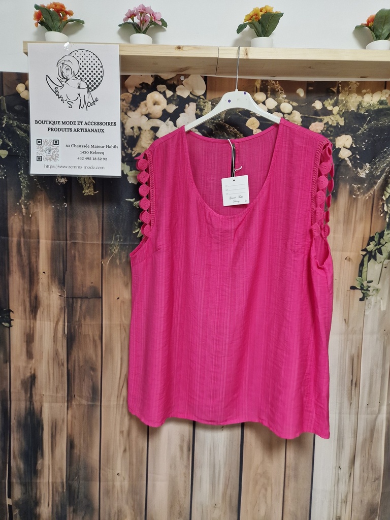 Blouse "Canelle" fuchsia (TU 42 à 48)