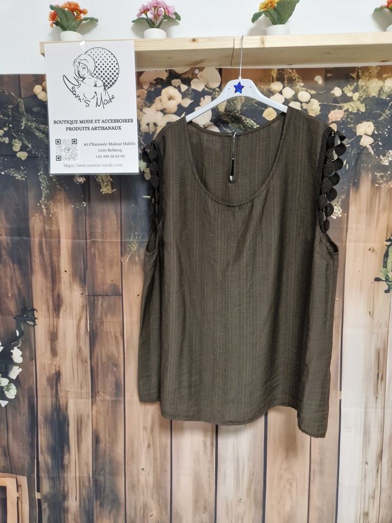 Blouse "Canelle" chocolat (TU 42 à 48)