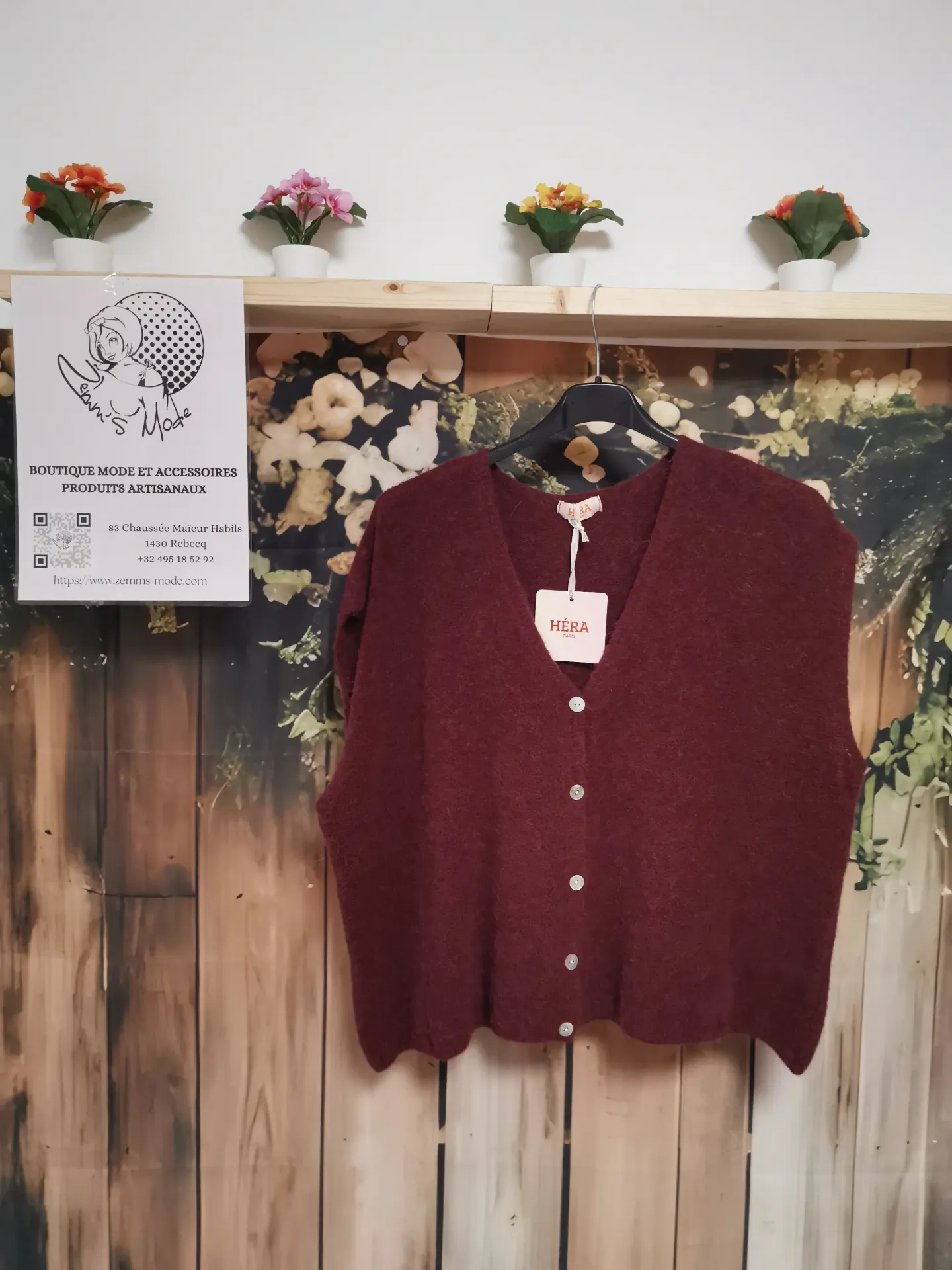 Gilet sans manches "Alpie" Bordeaux (TU 38 à 48)