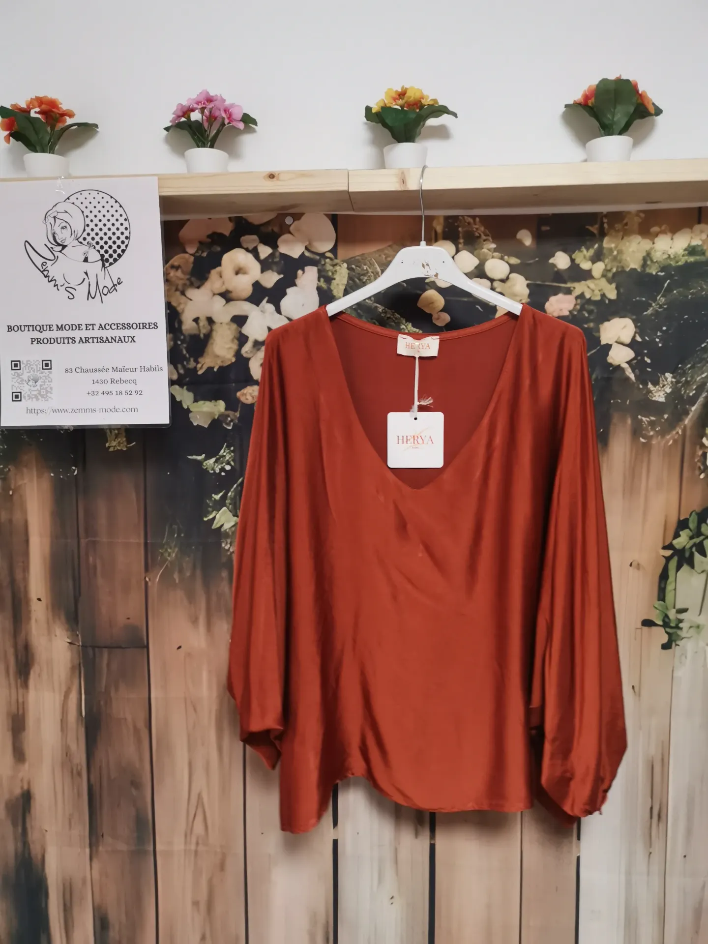 Blouse "Marie" rouille (TU max. 48)