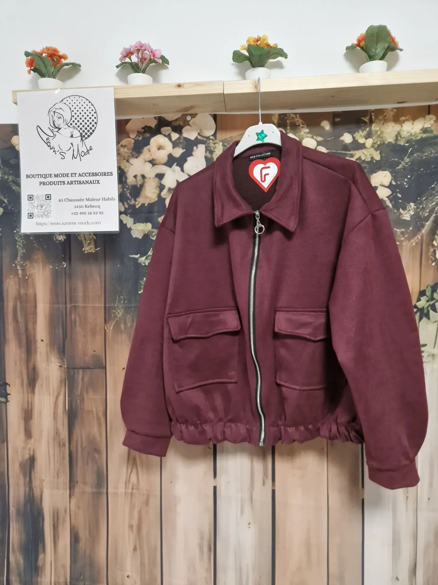 Veste Zoélie Daim Bordeaux