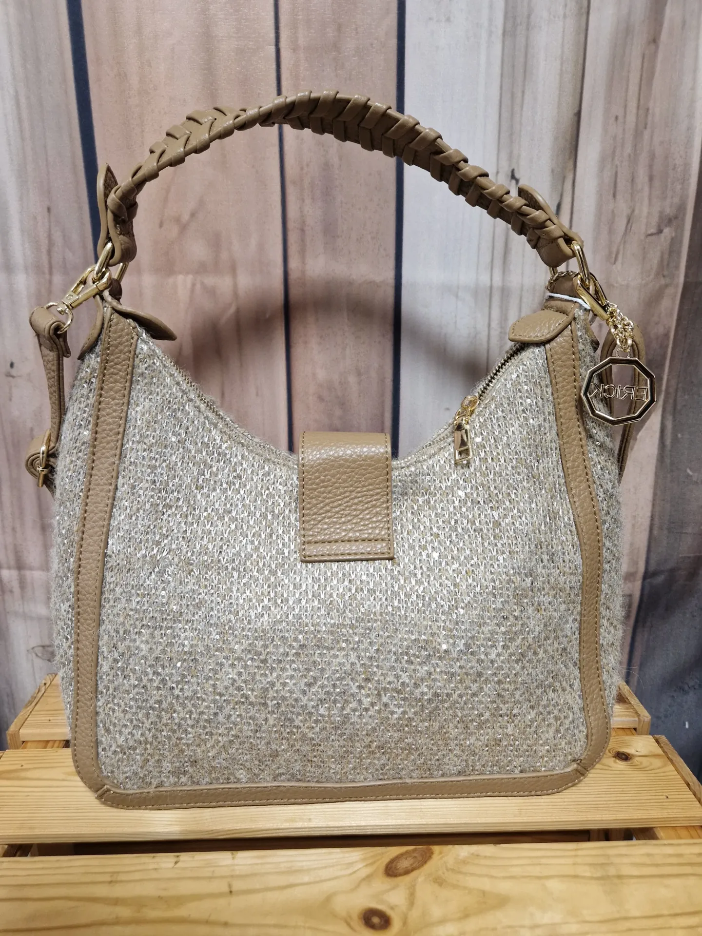 Petit sac à sequins "Belle" Beige
