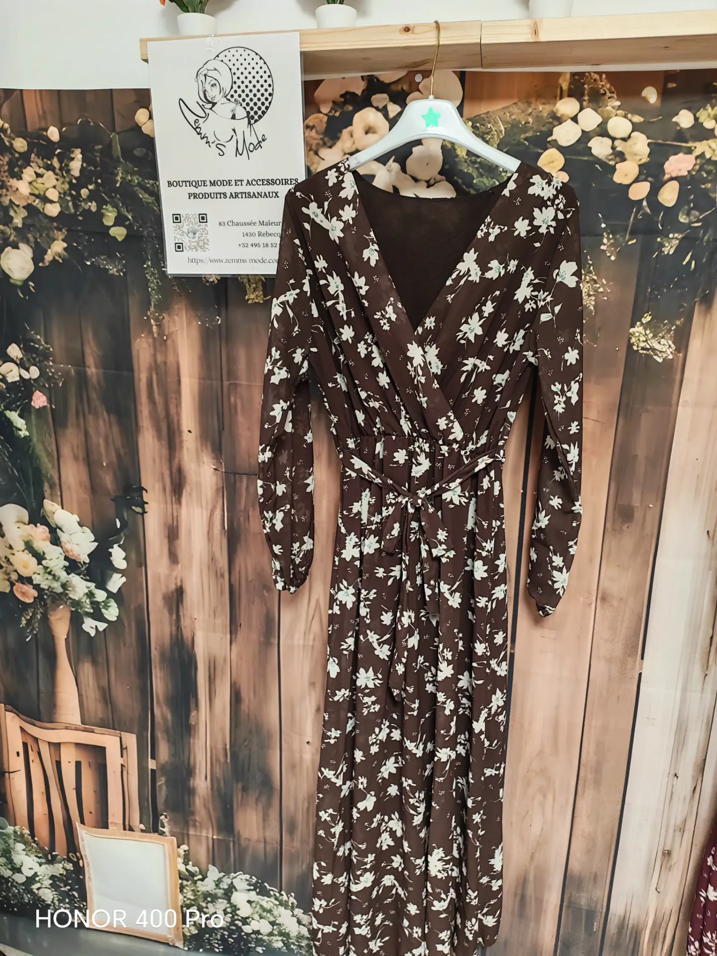Robe fleurize T1  chocolat (36 au 44)
