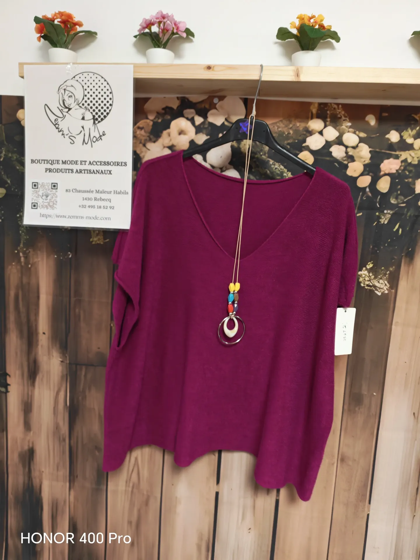Pull Meridia sans manches prune et sans couture(42-52)