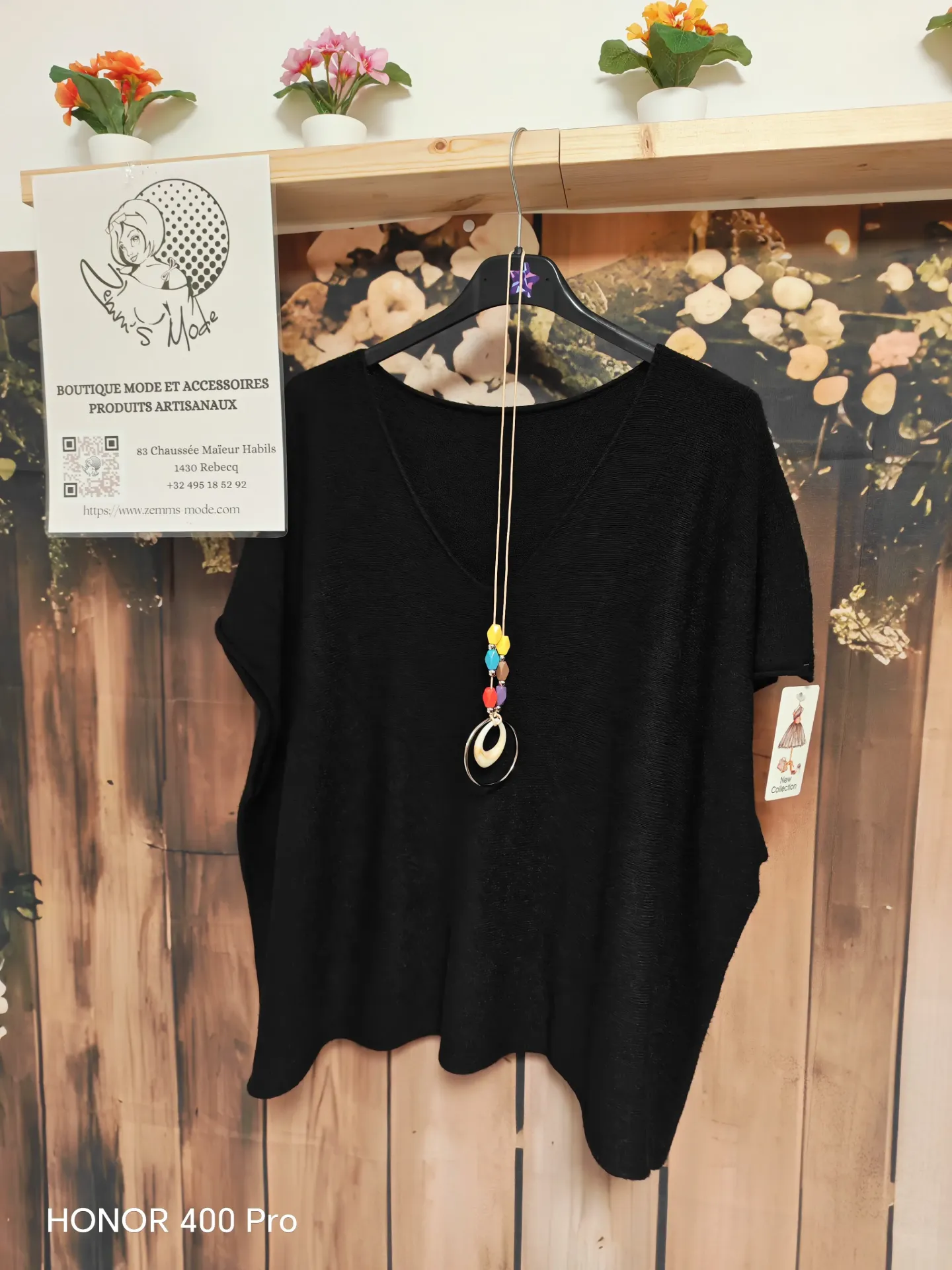 Pull Meridia noir sans manches et sans couture(42-52)
