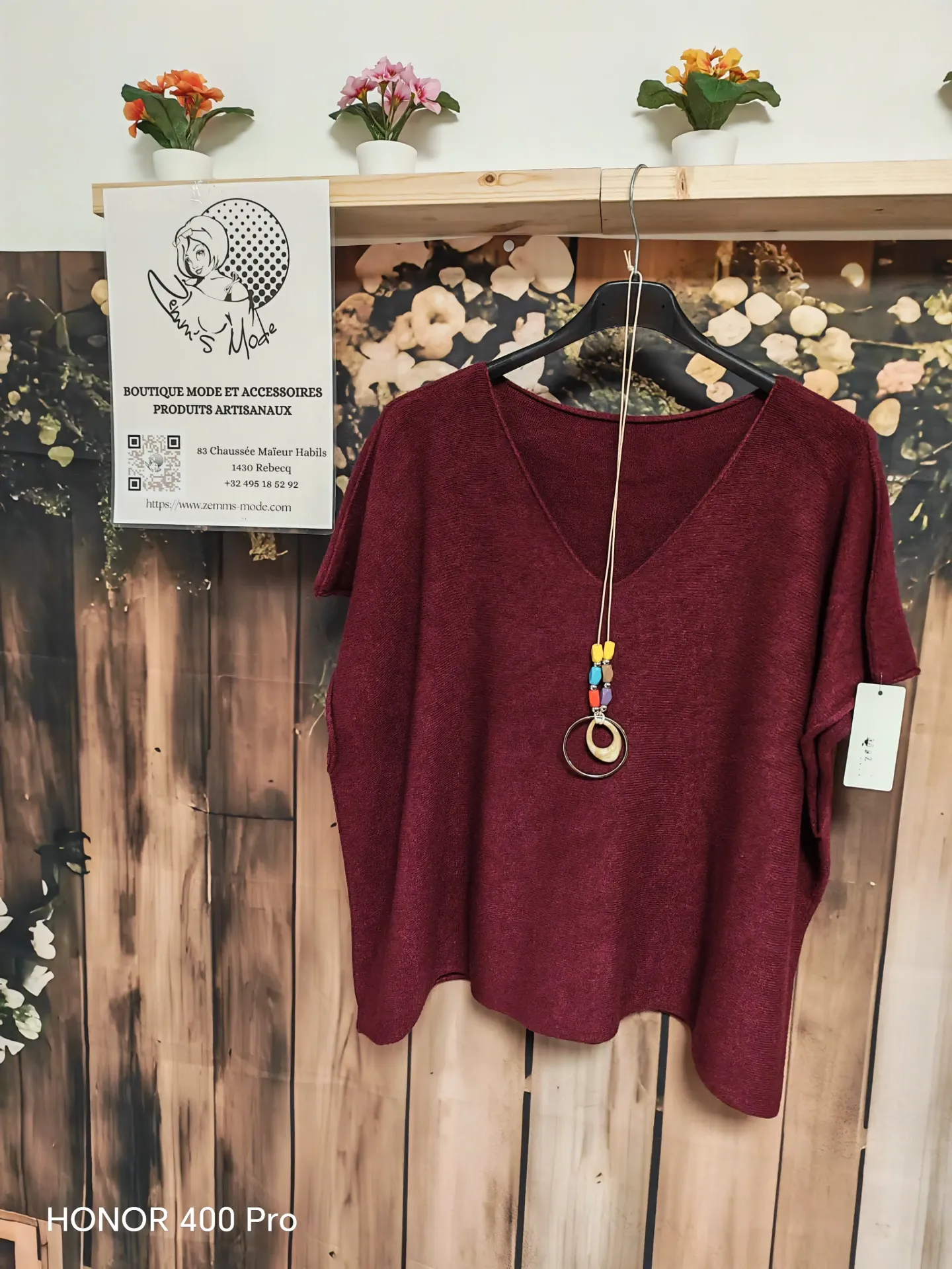 Pull Meridia bordeaux sans manches et sans couture(42-52)